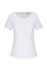 Kariban K399 - Ladies' short-sleeved organic t-shirt with raw edge neckline White