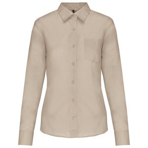 Kariban K549 - JESSICA - LADIES' LONG SLEEVE EASY CARE POLYCOTTON POPLIN SHIRT Beige