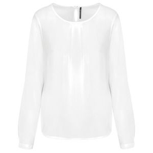 Kariban K5003 - Ladies' long-sleeved crepe blouse Off White