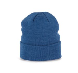 K-up KP031 - KNITTED TURNUP BEANIE Ocean Blue Heather