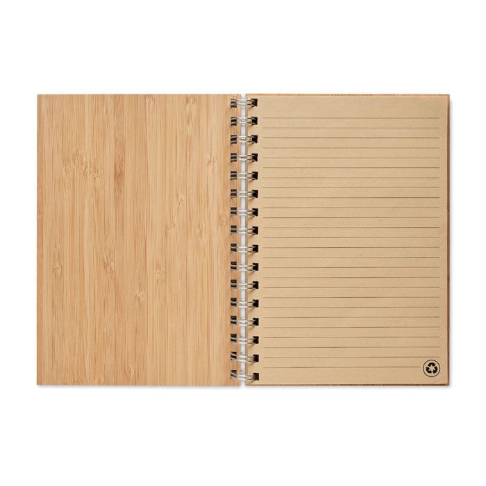 GiftRetail MO6790 - BRAM A5 ring bound Bamboo notebook