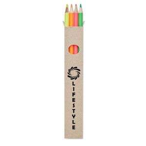 GiftRetail MO6836 - BOWY 4 highlighter pencils in box Multicolour