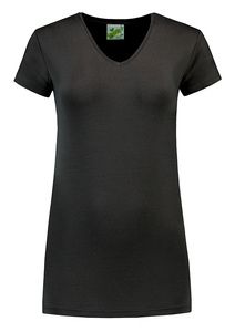 Lemon & Soda LEM1262 - T-shirt V-neck cot/elast SS for her Dark Grey