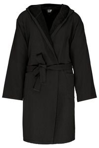 Kariban K140 - Unisex organic hooded bathrobe Black