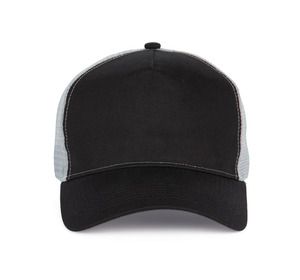 K-up KP225 - 5-panel trucker cap Black / Light Grey