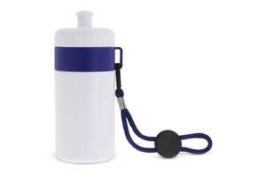 TopPoint LT98785 - Sports bottle with edge and cord 500ml WHITE / DARK BLUE