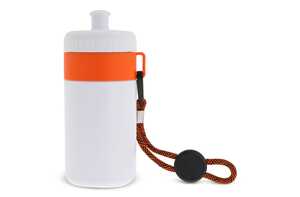 TopPoint LT98785 - Sports bottle with edge and cord 500ml White / Orange