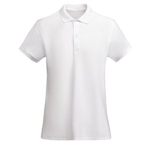 Roly PO6618 - PRINCE WOMAN Fitted short-sleeve polo shirt  for women in OCS certified organic cotton White