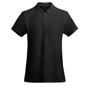 Roly PO6618 - PRINCE WOMAN Fitted short-sleeve polo shirt  for women in OCS certified organic cotton Black