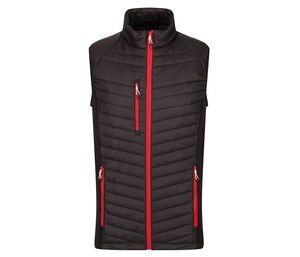 REGATTA RGA894 - MEN'S NAVIGATE HYBRID BODYWARMER Black / Classic Red