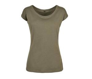 BUILD YOUR BRAND BYB013 - LADIES WIDE NECK TEE Olive