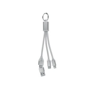 GiftRetail MO2141 - BLUE 4 in 1 charging cable type C Silver
