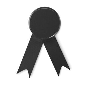 GiftRetail MO2180 - LAZO Ribbon style badge pin Black