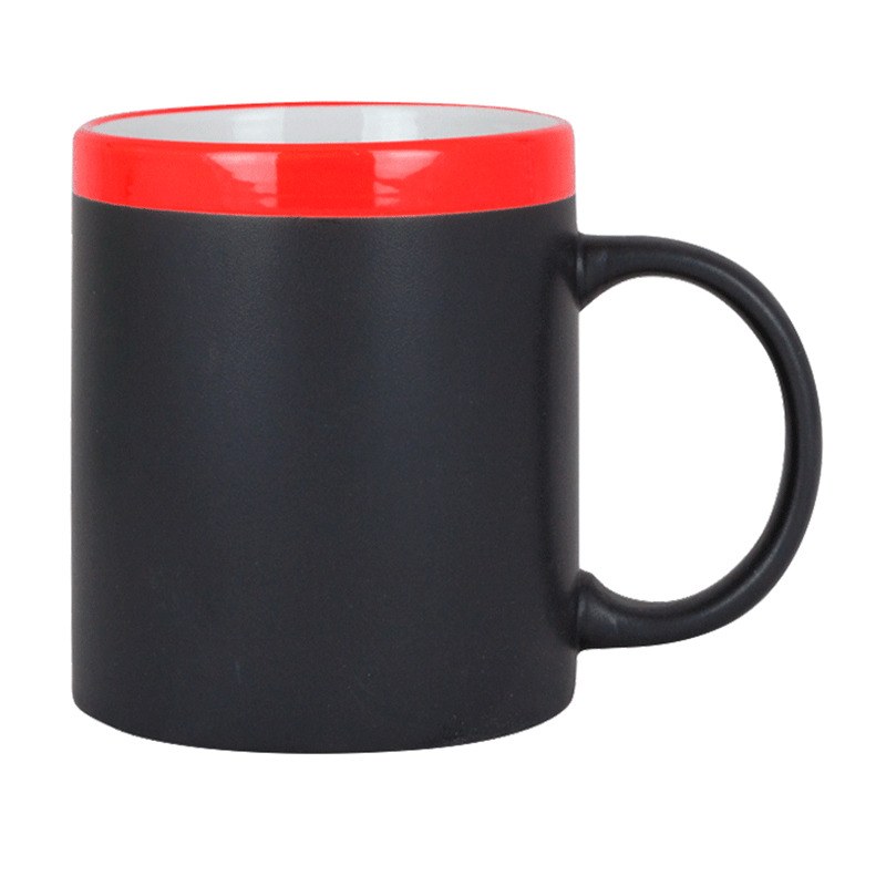 EgotierPro 28199 - Ceramic 300ml Mug with Matching Chalk SLATE