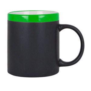 EgotierPro 28199 - Ceramic 300ml Mug with Matching Chalk SLATE VECL