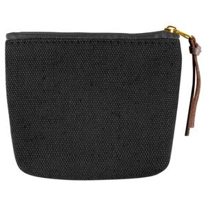 EgotierPro 38021 - Canvas Cotton Purse with PU Puller CASH Black