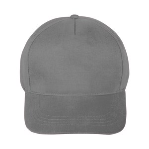 EgotierPro 39090 - Brushed Cotton 5-Panel Cap with Velcro FIRST-CLASS Grey