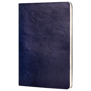 EgotierPro 39510 - PU Flexible Cover Notebook, 96 Cream Sheets CORPORATE Blue