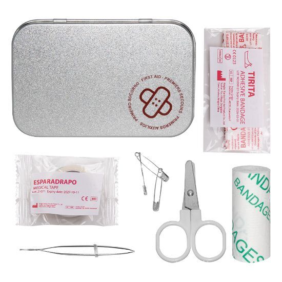 EgotierPro 52084 - First Aid Kit with Tin Box SECURITY