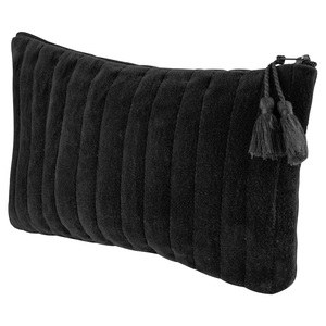 EgotierPro 52562 - Velvety Flat Toilet Bag with Fine Stitching VOLGA