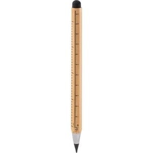 EgotierPro 53570 - Bamboo Multifunction Hexagonal Pencil with Ruler TAATAHI Natural
