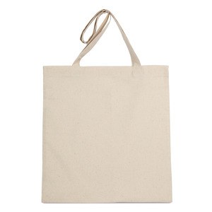 Kimood KI6201 - K-loop organic cotton flat tote bag Raw Natural