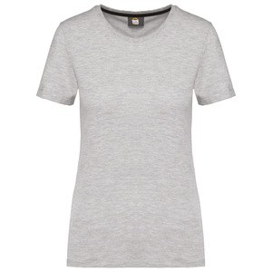 WK. Designed To Work WK307 - Ladies antibacterial short sleeved t-shirt Oxford Grey