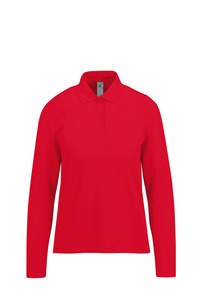 B&C CGPW464 - MY POLO 210 Ladies' long sleeves Red