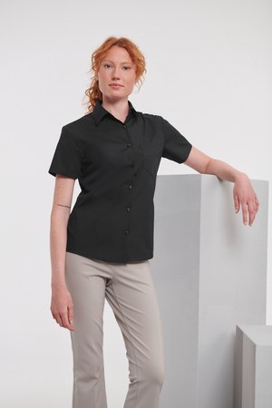 Russell Collection RU935F - LADIES SHORT SLEEVE POLYCOTTON EASY CARE POPLIN SHIRT