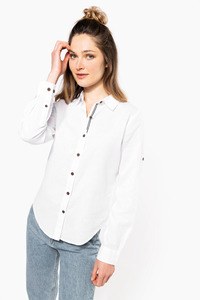 Kariban K589 - Womens long-sleeved linen and cotton shirt