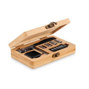 GiftRetail MO6757 - FUROBAM 13 piece tool set, bamboo case