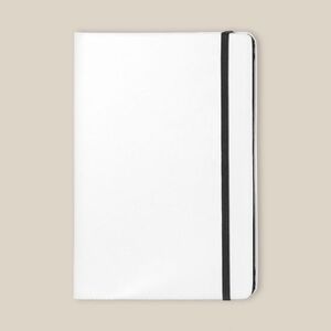 EgotierPro 37088 - White PU Cover Notebook with Elastic Closure COLORE