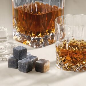 EgotierPro 52550 - Marble Stone Reusable Ice Cubes, Cotton Bag SENTINEL