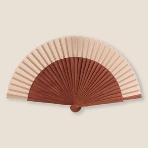 EgotierPro 53019 - Natural Dark Wood Fan with Satin Bag HARUSI